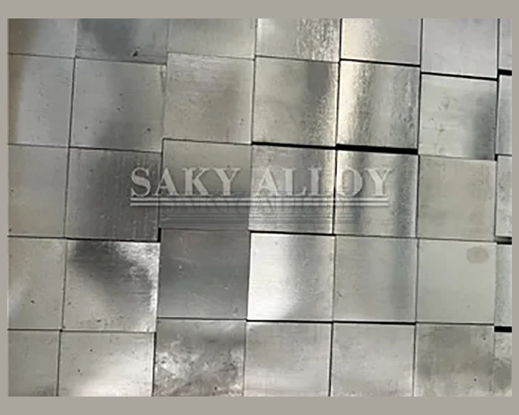 Stacked square titanium blocks with machined faces