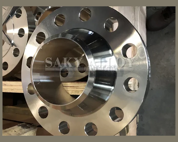 Large machined titanium weld neck flange