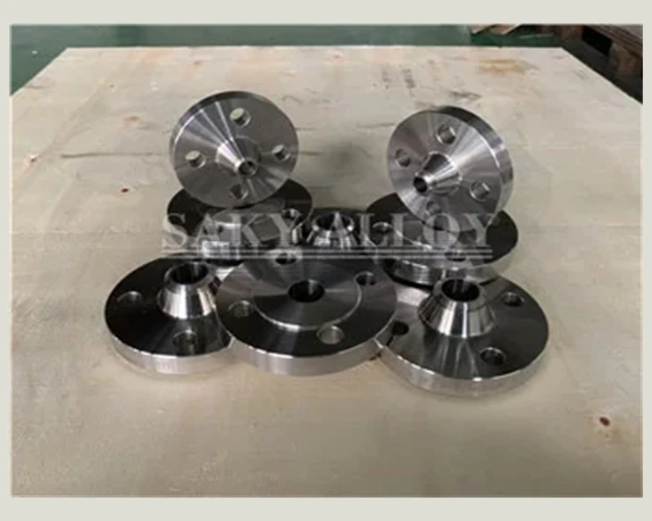 Machined titanium flanges with tapered hubs