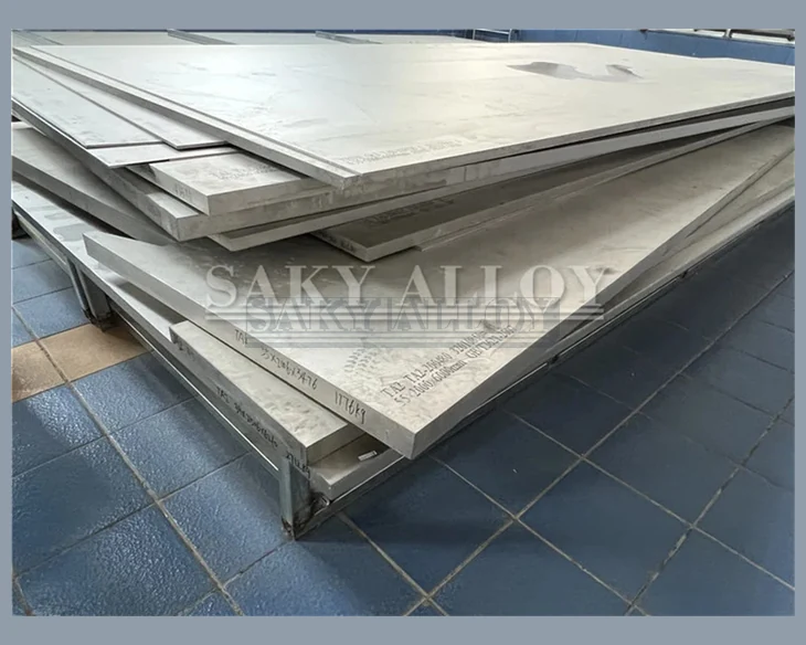 Cut titanium plates stacked in mixed dimensions