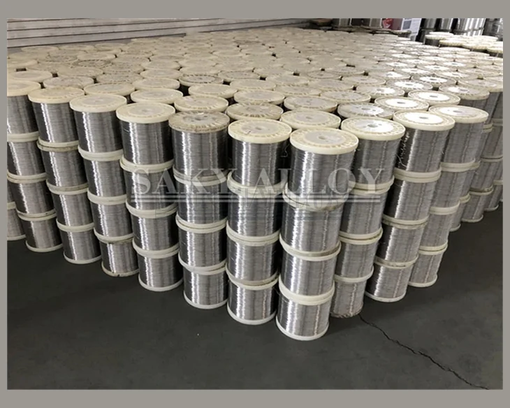 Multiple titanium wire spools bundled on a pallet