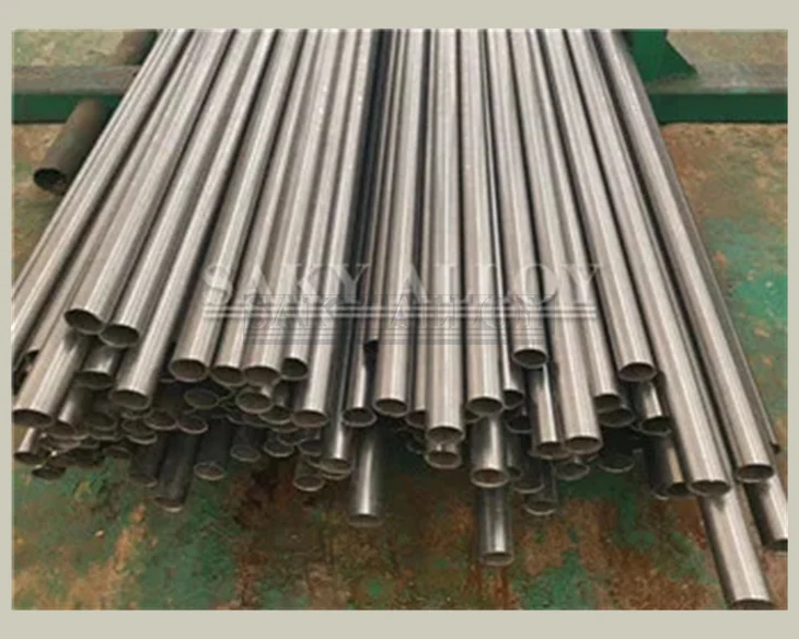 Thin-wall titanium tubes arranged with open ends visible