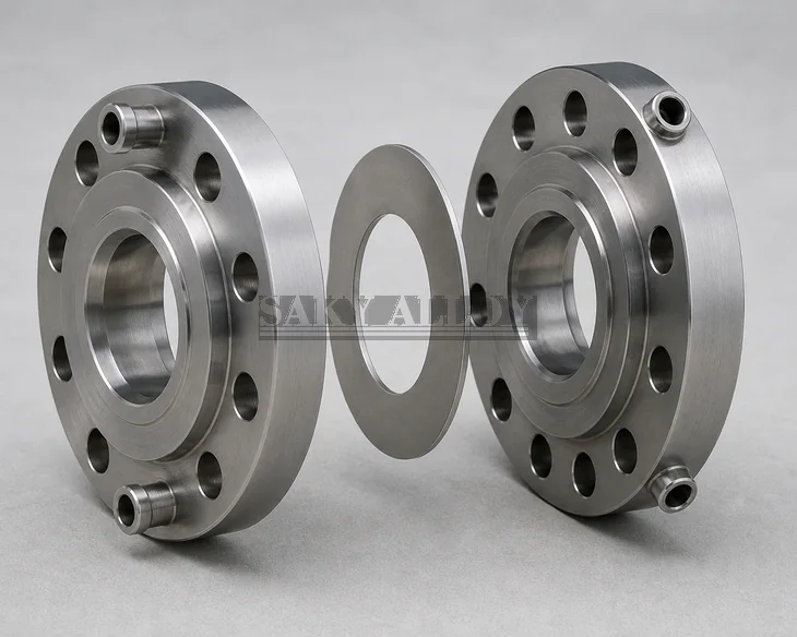 Titanium orifice flange pair and plate
