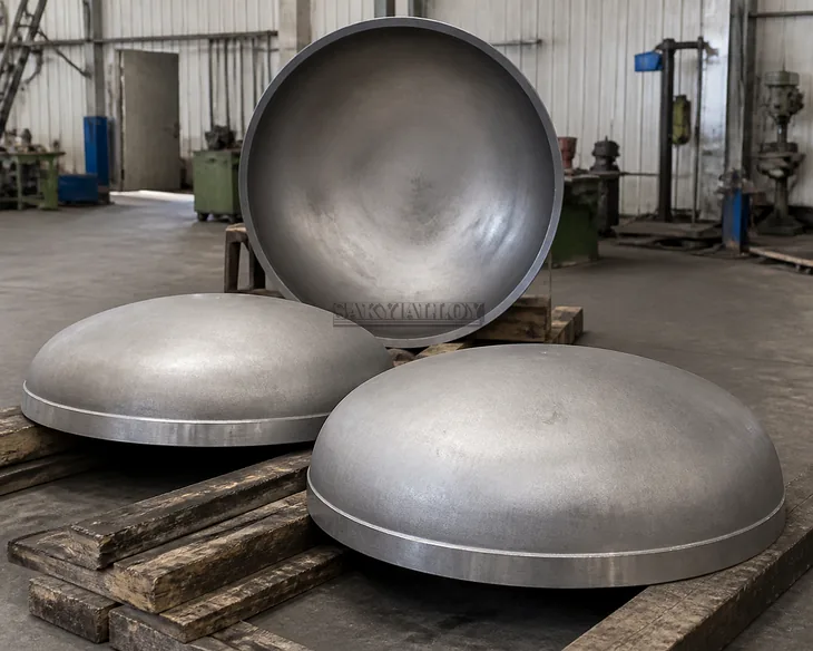 Formed titanium pressure vessel heads for process equipment
